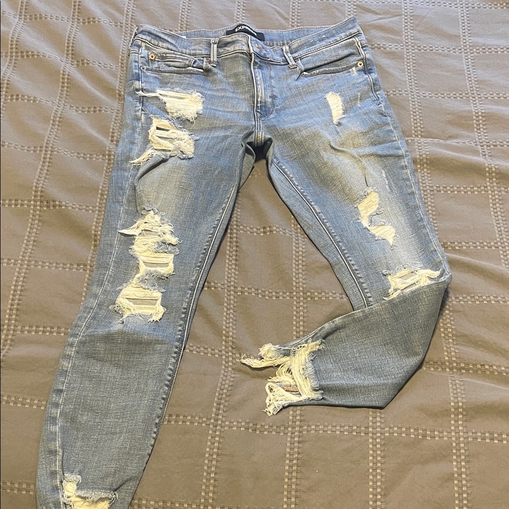 Express Distressed Blue Jeans
